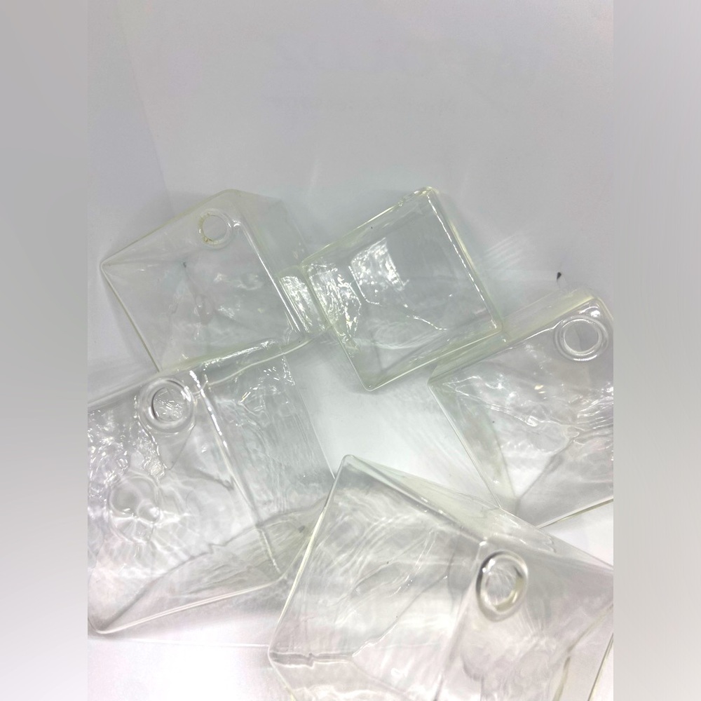 Propagation Station 2.75” Cubes Set of 5 Vintage Glass Bud Vases Abstract Shapes